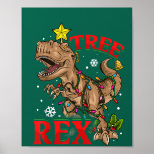 Weihnachts Dinosaurier Tree Rex Lights TRex Xmas G Poster