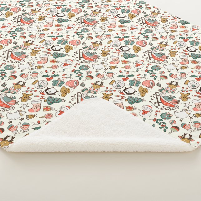 Weihnachts-Ditsy-Doodle  Sherpadecke (3/4)