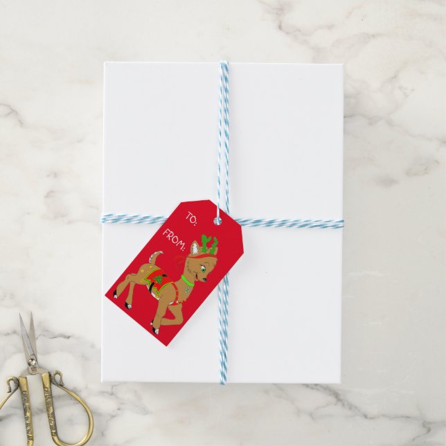 Weihnachts-Doe-Geschenke Tags Geschenkanhänger (Mit Garn)
