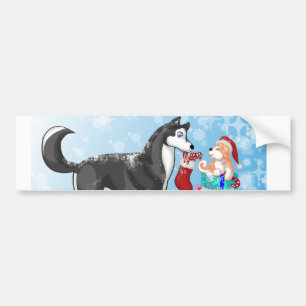 Weihnachts-Doggies! Autoaufkleber