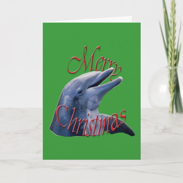 Weihnachts-Dolphin-Grußkarte Feiertagskarte (Vorderseite)