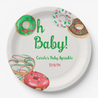 Weihnachts-Donut-Baby-Sprinkle, Shower Pappteller