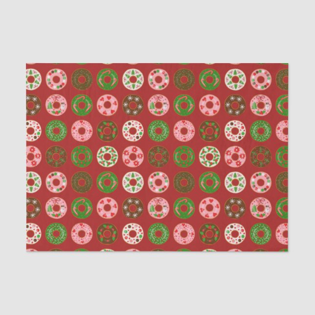 Weihnachts Donut Holiday Leckerei Muster Seidenpapier (Vorderseite)