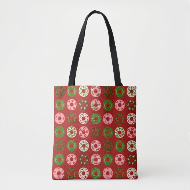 Weihnachts Donut Holiday Leckerei Muster Tasche (Vorderseite)