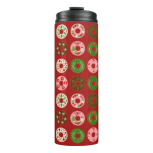 Weihnachts Donut Holiday Leckerei Muster Thermosbecher