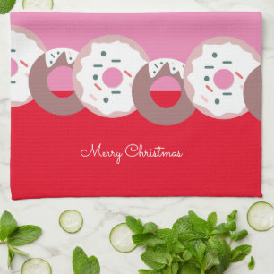 Weihnachts-Donuts Streusel Bäckerei Frohe Weihnach Geschirrtuch