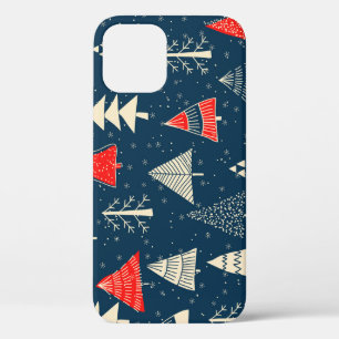 Weihnachts-Doodle-Bäume, nahtloses Wintermuster. Case-Mate iPhone Hülle