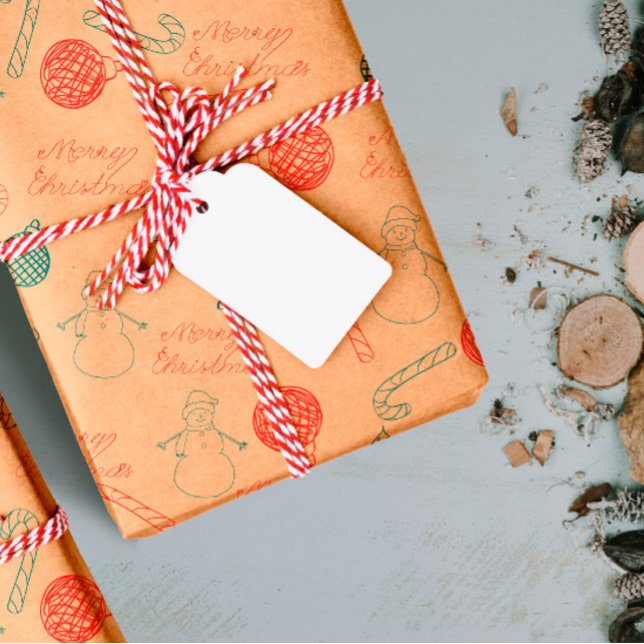 Weihnachts-Doodle-Muster | Schneemänner, Bäume & S Geschenkpapier Set (Von Creator hochgeladen)