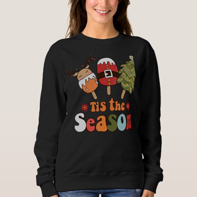Weihnachts-Doodles: Die Saison Retro Holiday Co Sweatshirt (Vorderseite)