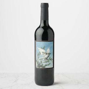 Weihnachts-Dove-Peace Wine-Flasche-Etikett Weinetikett