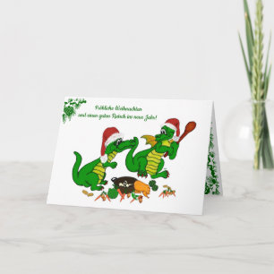 Weihnachts Drachen auf Deutsch Feiertagskarte