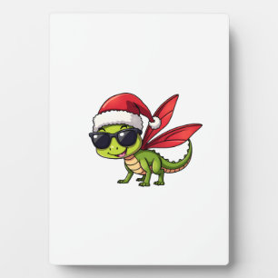 Weihnachts-Dragonfly-Santa-Hut Lustiger Xmas-Kinde Fotoplatte