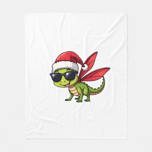 Weihnachts-Dragonfly-Weihnachtsmannmütze Funny Xma Fleecedecke (Vorderseite)