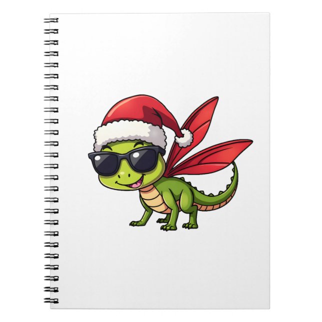 Weihnachts-Dragonfly-Weihnachtsmannmütze Funny Xma Notizblock (Vorderseite)