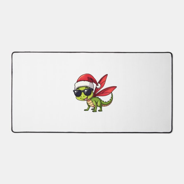 Weihnachts-Dragonfly-Weihnachtsmannmütze Funny Xma Schreibtischunterlage (Vorderseite)