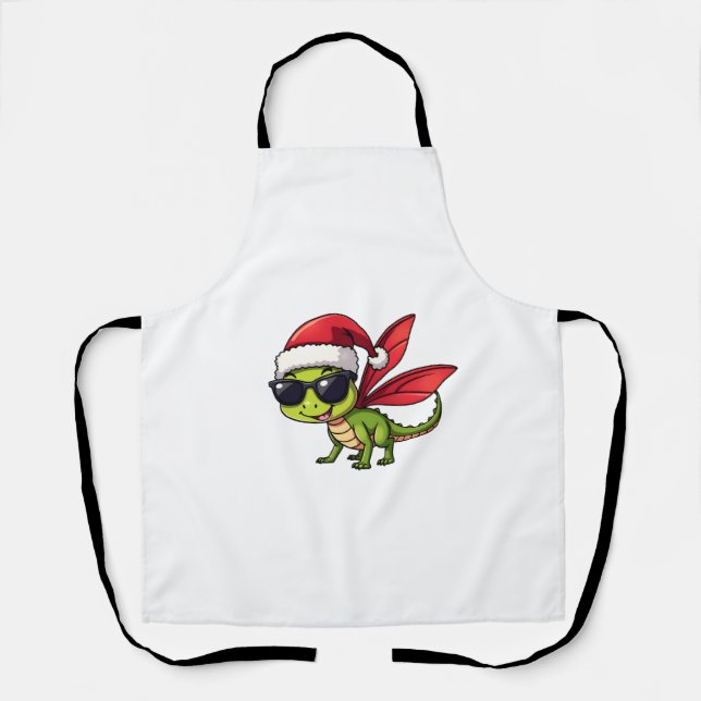 Weihnachts-Dragonfly-Weihnachtsmannmütze Funny Xma Schürze (Vorderseite)