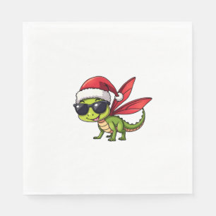 Weihnachts-Dragonfly-Weihnachtsmannmütze Funny Xma Serviette