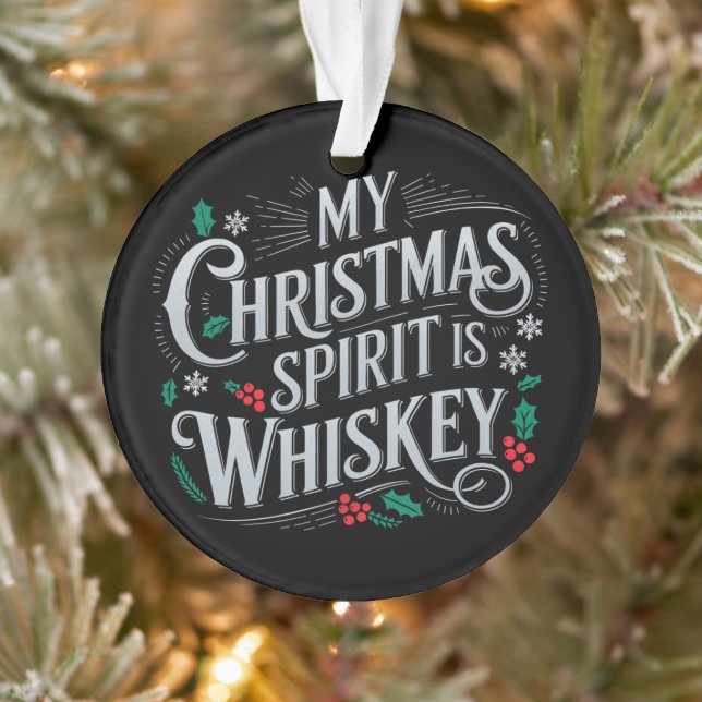 Weihnachts Drink Whiskey Liebhaber Drinker Sprichw Ornament (Baum)
