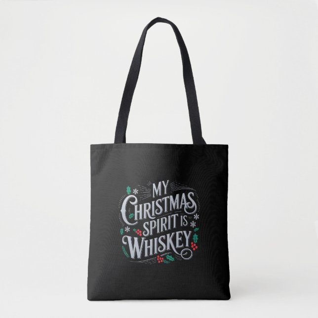 Weihnachts Drink Whiskey Liebhaber Drinker Sprichw Tasche (Vorderseite)