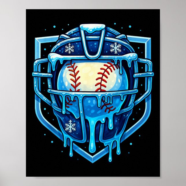 Weihnachts-Drip-Baseball-Fangmaske Eiscreme-Tropfe Poster (Vorne)