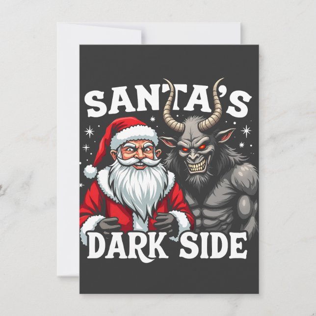 Weihnachts-Dunkle Seite Weihnachtsbäumkrampus Dankeskarte (Vorderseite)