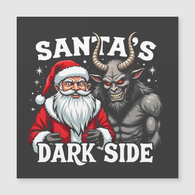 Weihnachts-Dunkle Seite Weihnachtsbäumkrampus Magnetkarte (Vorderseite)