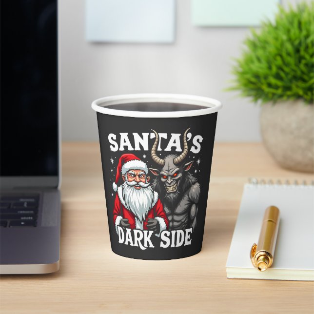 Weihnachts-Dunkle Seite Weihnachtsbäumkrampus Pappbecher (InSitu)