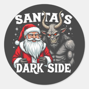 Weihnachts-Dunkle Seite Weihnachtsmann Krampus Teu Runder Aufkleber