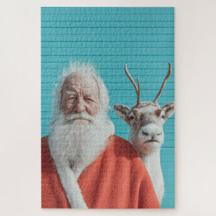 Weihnachts-Duo aus Santa und Rentier
