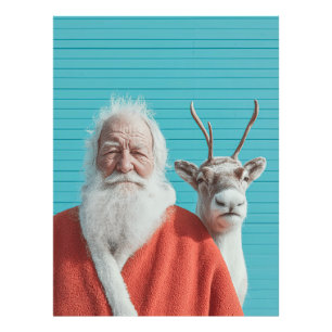 Weihnachts-Duo aus Santa und Rentieren Fotodruck
