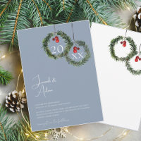 Weihnachts-Dusty Blue Winter Feierliche Hochzeit