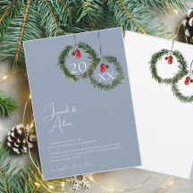 Weihnachts-Dusty Blue Winter Feierliche Hochzeit