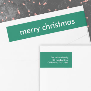 Weihnachts einfach Grüne moderne Rücksendeadress