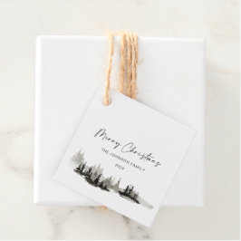 Weihnachts-einfarbige Winterlandschaft Geschenkanhänger