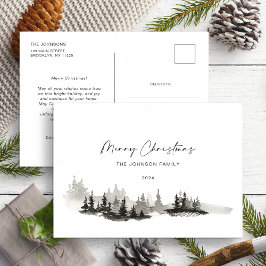 Weihnachts-einfarbige Winterlandschaft Non-Foto Postkarte