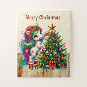 Weihnachts Einhorn Fantasy Girls anpassbar