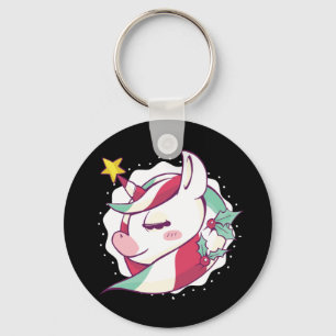 Weihnachts-Einhorn-Geschenk für Fantasy-Pony-Liebh Schlüsselanhänger