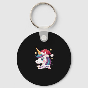 Weihnachts-Einhorn-Langarm-T-Shirt (1) Schlüsselanhänger