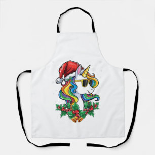 Weihnachts Einhorn Mädchen Jungen Xmas Santa Süße Schürze