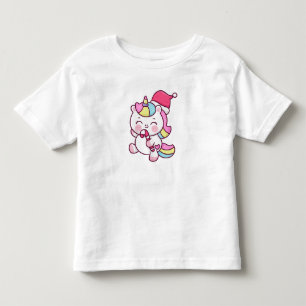 Weihnachts Einhorn Mädchen  Kleinkind T-shirt