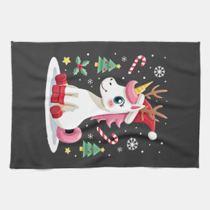 Weihnachts Einhorn Niedlich Magisches Xmas Kleinki Geschirrtuch