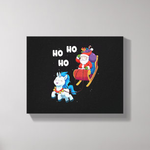 Weihnachts-Einhorn-Shirt Magisches Xmas-Santa-Clau Leinwanddruck