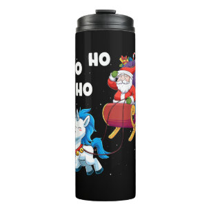 Weihnachts-Einhorn-Shirt Magisches Xmas Santa Clau Thermosbecher