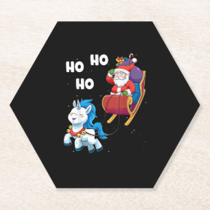 Weihnachts-Einhorn-Shirt Magisches Xmas-Santa-Clau Untersetzer