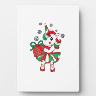 Weihnachts Einhorn Spaß Mädchen Kinder Schneeflock Fotoplatte