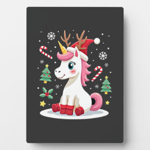 Weihnachts Einhorn Süß Magisches Weihnachten Klein Fotoplatte