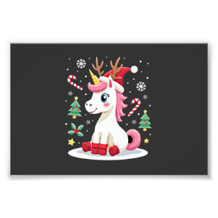 Weihnachts Einhorn Süß Magisches Xmas Kleinkind Mä Fotodruck
