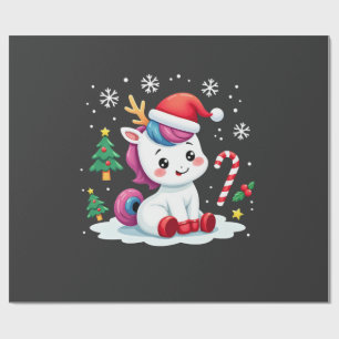 Weihnachts Einhorn Süß Magisches Xmas Kleinkind Mä Geschenkpapier