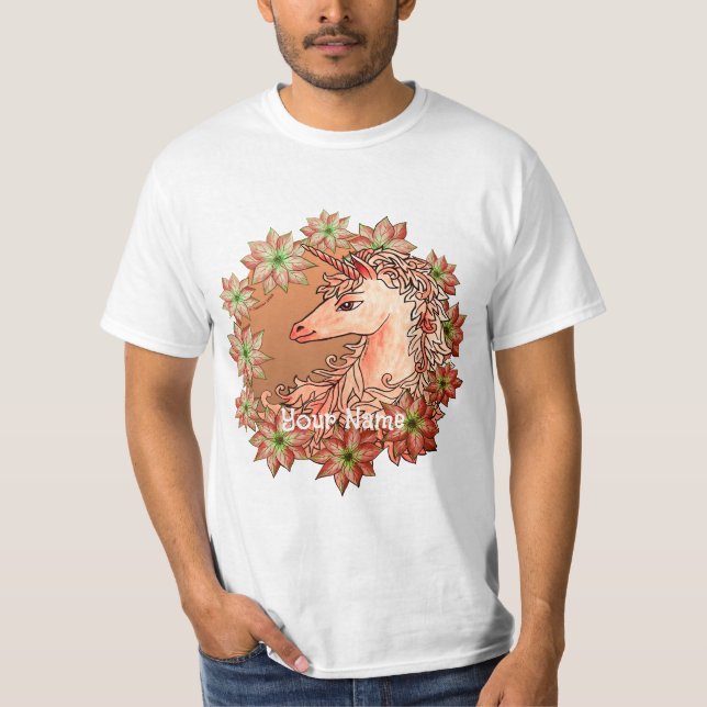 Weihnachts-Einhorn-T - Shirt (Vorderseite)