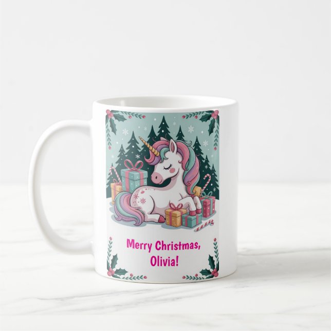 Weihnachts-Einhorn-Tasse Kaffeetasse (Links)